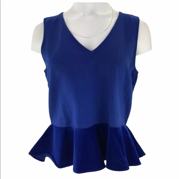 New JCREW Velvet peplum top Harbor View blouse M - Picture 1 of 11